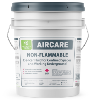VELOCITY - AIRCARE: Non-Flammable De-Icer Fluid for Confined Spaces and Working Underground | Mining and Transportation Industry Sector ChemicalSolutions